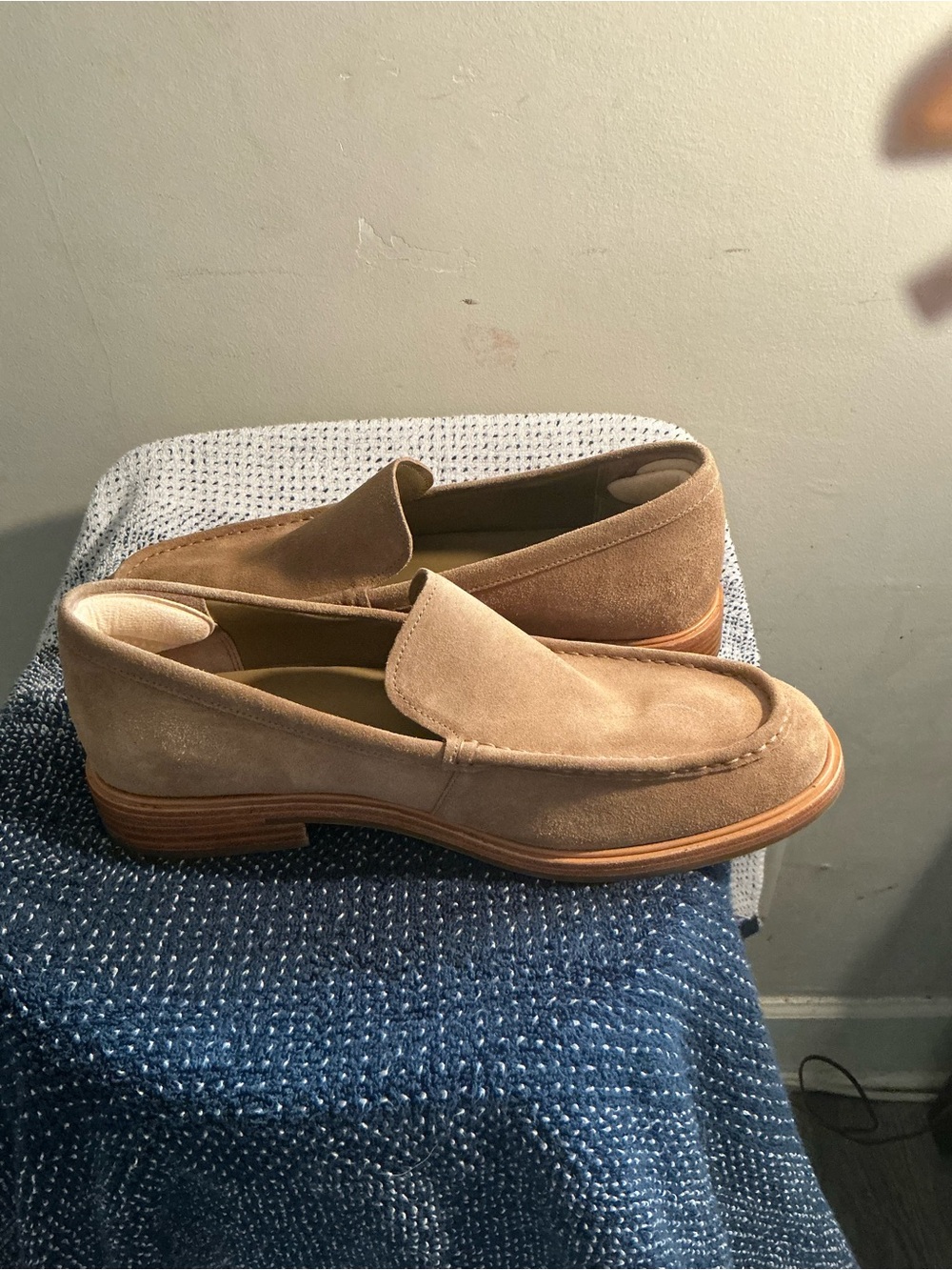 Vince Men's Suede Slip-On Loafers in Beige - Picture 3 of 5